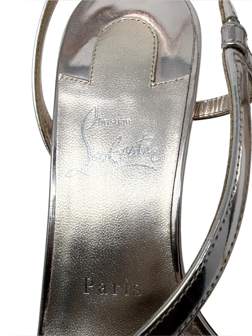 Christian Louboutin Rosalie 55MM Vintage Rose Metallic Sandals Size 38